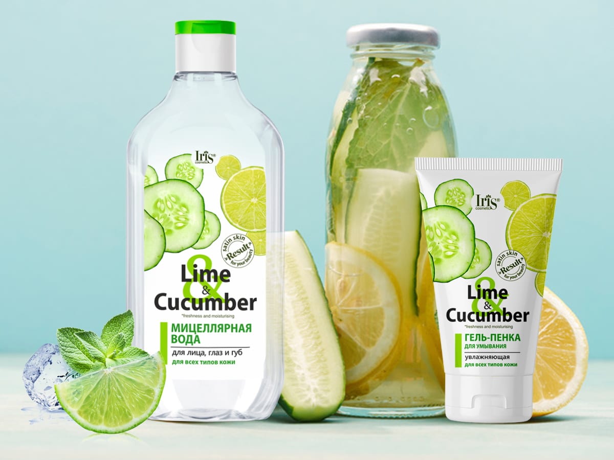 Мицеллярная вода и гель-пенка для умывания Lime&Cucumber от Iris Cosmetic